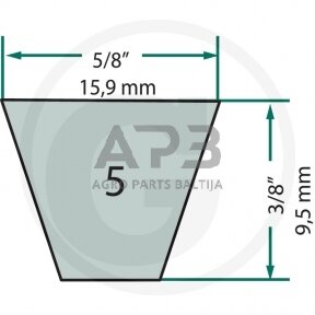 Trapecinis diržas 15,90x1125mm Li, 15,90x1194mm La 5LK47