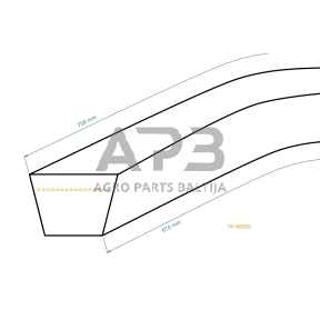 Trapecinis eigos diržas vejapjovėms Z26,5 10x670mm Li, 10x708mm La