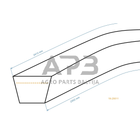 Trapecinis pjaunamosios diržas Massey Ferguson MF 36-22 RD, MF 36-15 RD, MF 36-22 HG, 15,88x2413mm La