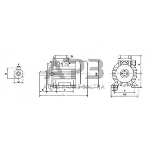 Trifazis elektros variklis ant pado 0.25 kW B3 2 poliai (3000 aps./min.) EFF2/IE1 EM63B2B3300IE2A 