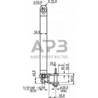 Traktoriaus prikabinimo trikampis su kabliu 640,00 mm TL150861 1