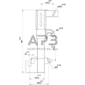 Traktoriaus prikabinimo trikampis 600,00 mm TL150856 3