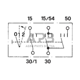 Traktoriaus užvedimo spynelė Cobo 0-1-2, 5 kontaktų 14111000 2