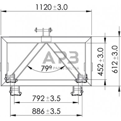 Traktoriaus prikabinimo trikampis 1150,00 mm TL150852 4