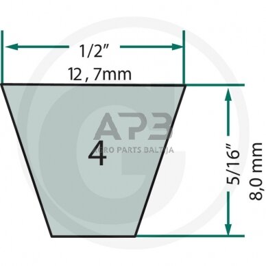 Trapecinis diržas 12,70x458mm Li, 12,70x508mm La 4LK20 1