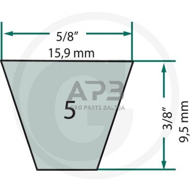 Trapecinis diržas 15,90x896mm Li, 15,90x965mm La 5LK38 1