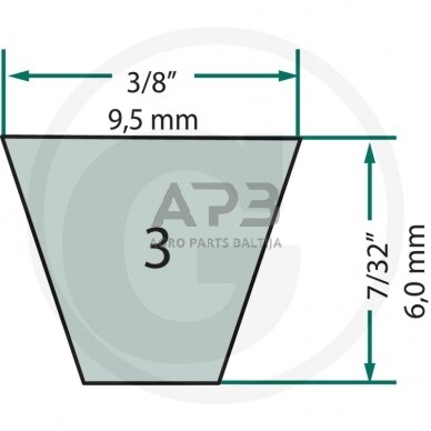 Trapecinis diržas 9,50x1054mm Li, 9,50x1092mm La 3LK43 1