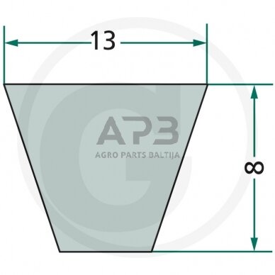 Trapecinis diržas A43 1/2 13x1105mm Li, 13x1155mm La 1