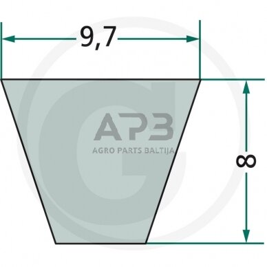 Trapecinis diržas SPZ 9,7x747mm Li, 9,7x785mm La 1