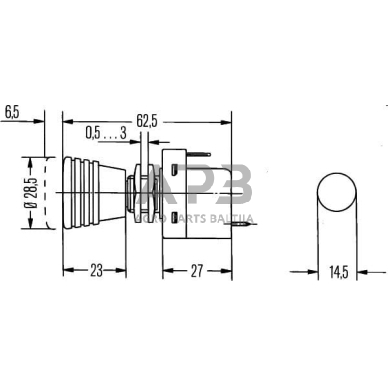 Traukiamas jungiklis 12/24V, Ø14.5mm Hella 6ED004778011 2