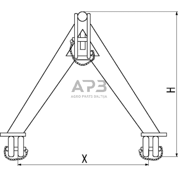 Traktoriaus prikabinimo trikampis 335,00 mm TL150678KR 1