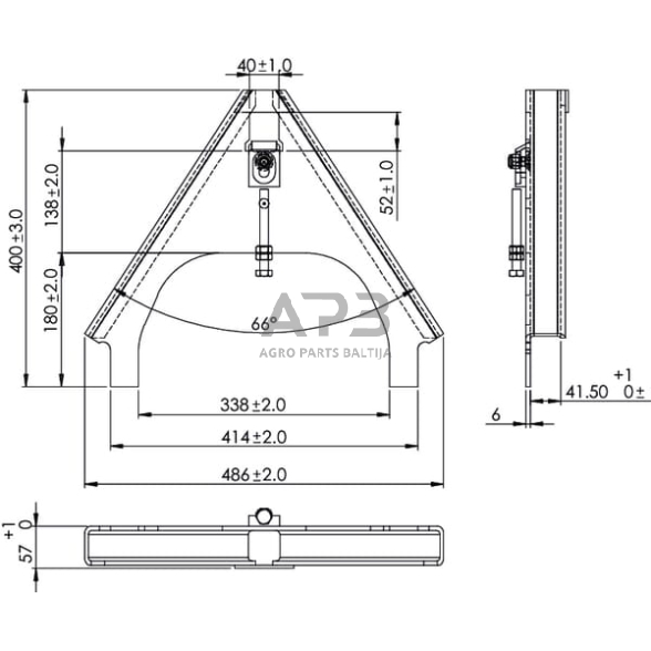 Traktoriaus prikabinimo trikampis 480,00 mm TL150680 1