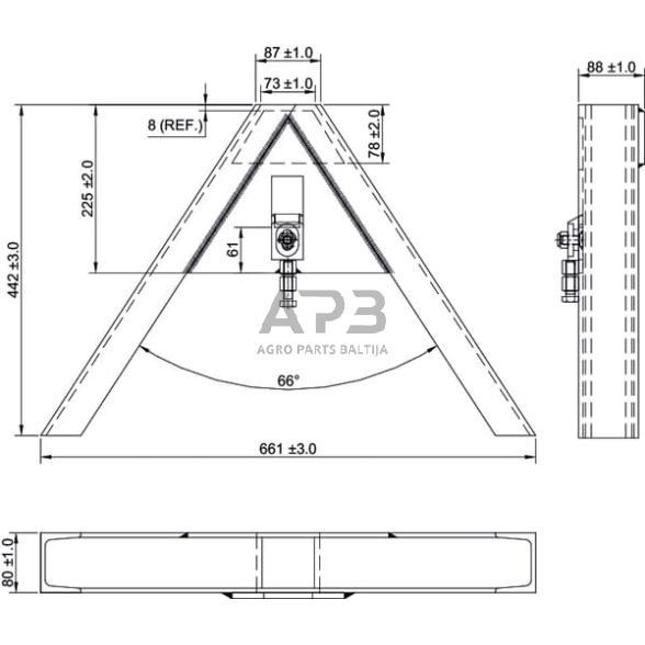 Traktoriaus prikabinimo trikampis 660,00 mm TL150781 2