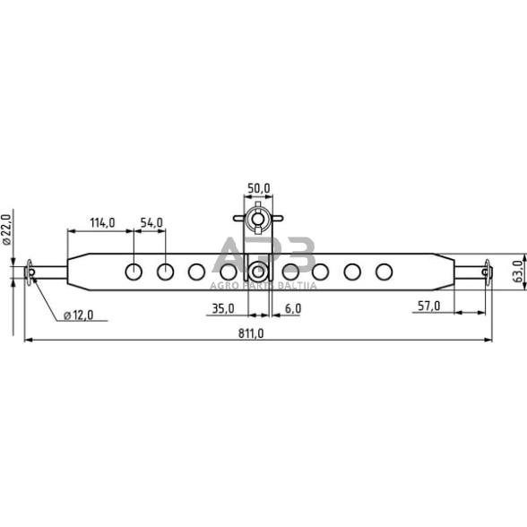 Traktoriaus prikabinimo trikampis su kabliu 811,00 mm TL150881 1