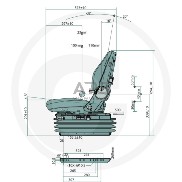 Traktoriaus sėdynė PROBOSS AS2480 8