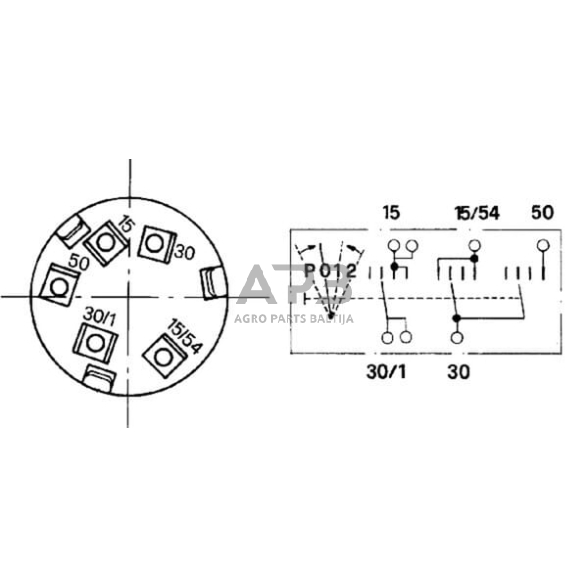 Traktoriaus užvedimo spynelė Cobo P-0-1-2, 5 kontaktų 14112000 2