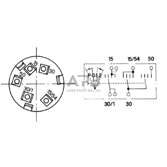 Traktoriaus užvedimo spynelė Cobo P-0-1-2, 5 kontaktų 14120000 2