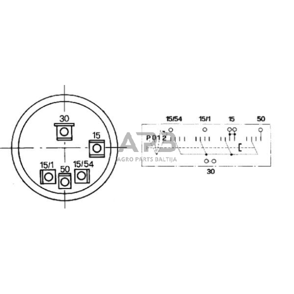 Traktoriaus užvedimo spynelė Cobo P-0-1-2, 5 kontaktų 14132000 2