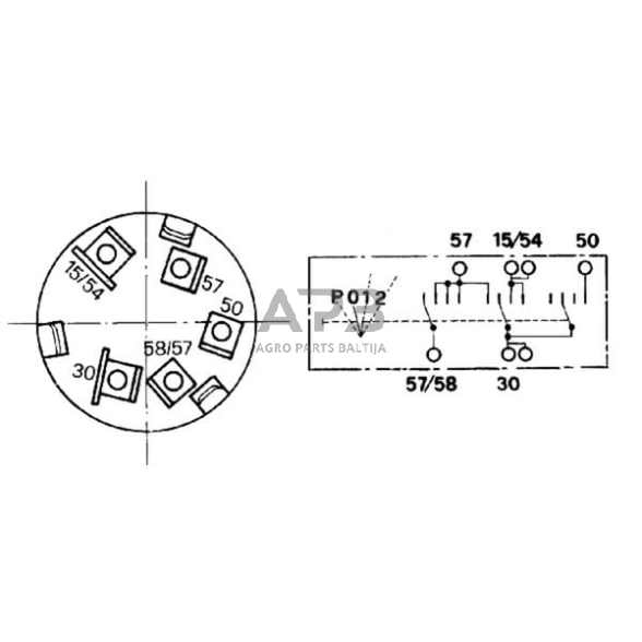 Traktoriaus užvedimo spynelė Cobo P-0-1-2, 5 kontaktų 14159000 3