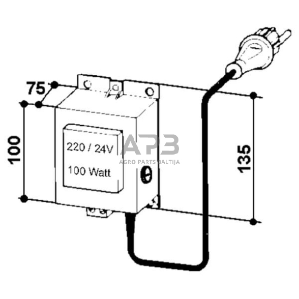 Transformatorius Suevia 230/24V, 100W, SU1010380 1