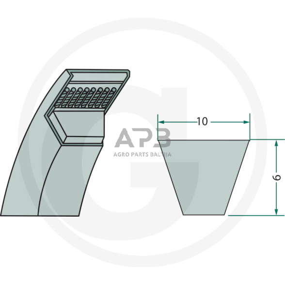 Trapecinis diržas Z19 10x480mm Li, 10x518mm La 1