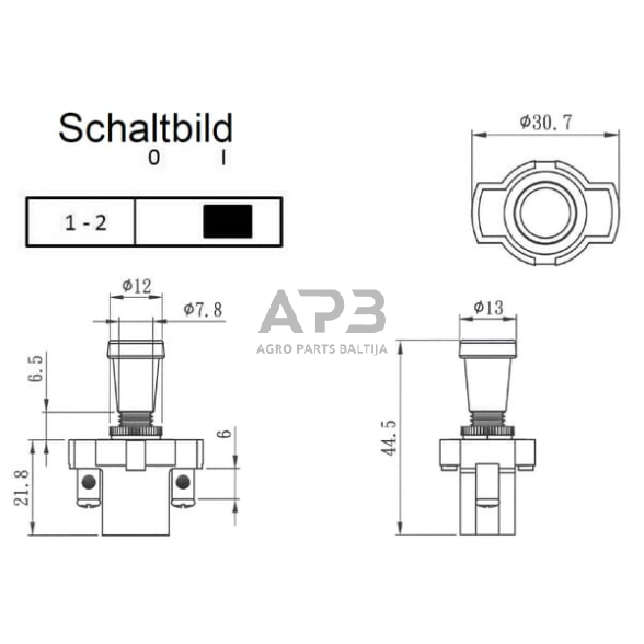 Traukiamas jungiklis 12.5A 24V Pneutron EL230010 1