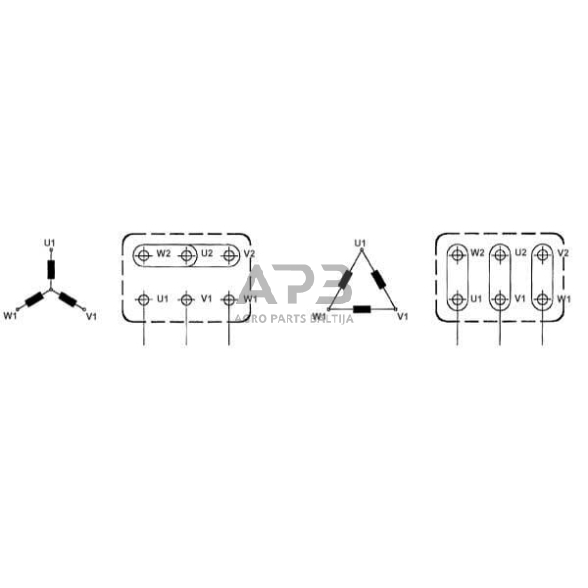 Trifazis elektros variklis ant pado 0.37 kW B3 2 poliai (3000 aps./min.) EFF2/IE1 EM71A2B3300IE2A 2