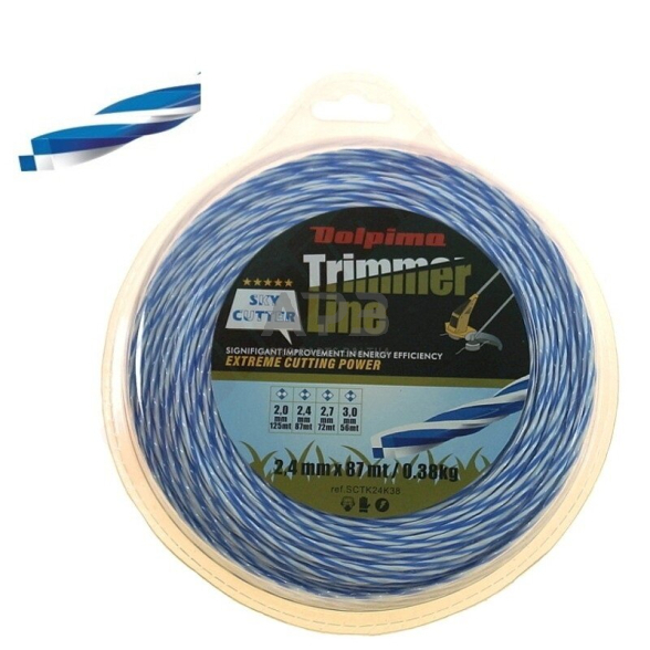 Trimerio valas SKY-CUTTER SQUARE TWIST 87 metrų 2.40 mm