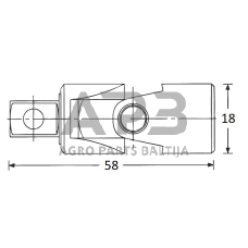 Universalus šarnyras 3/8" 58mm