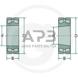 Universalus dvieilis ritininis guolis 22205 1