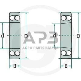 Universalus dvieilis rutulinis guolis 2202 2RS 1