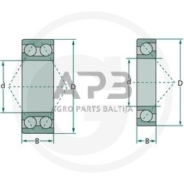 Universalus dvieilis rutulinis guolis 3202 1