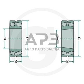 Universalus dvieilis ritininis guolis 22205