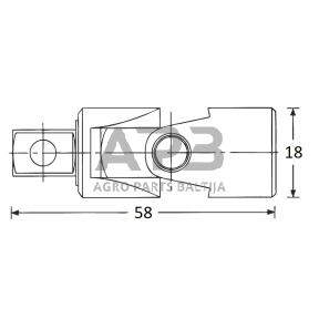 Universalus šarnyras 3/8" 58mm