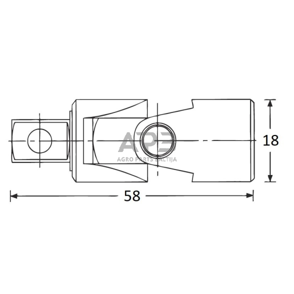 Universalus šarnyras 3/8" 58mm 1