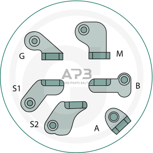 Uždegimo spynelė John Deere 6 kontaktų TCA22740, TCA15075, AM101561, F 910, F 930, 130, 165, 170, 175, 180, 185, F 912, F 815, F 925, RX 73, RX 75, RX 95, SX 75, SX 95 1