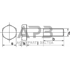 Varžtas DIN931 M12x100, 8.8, 93112100