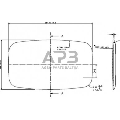 Veidrodėlio stiklas 158x264mm Britax P400342110 1