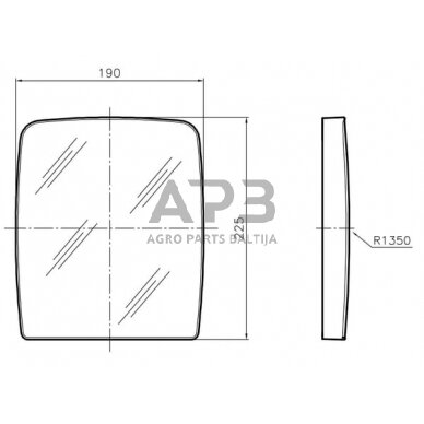 Veidrodėlio stiklas 190x225mm SMAT NORD CA7407D45 2