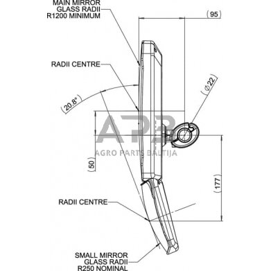 Veidrodėlis 440x230mm Britax 7135050AM 4