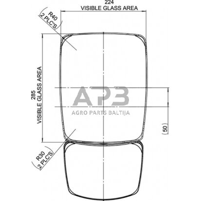 Veidrodėlis 440x230mm Britax 7135050AM 3