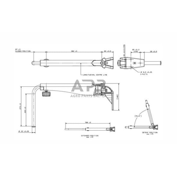 Veidrodėlio laikiklis Lh Britax 7260003A 1