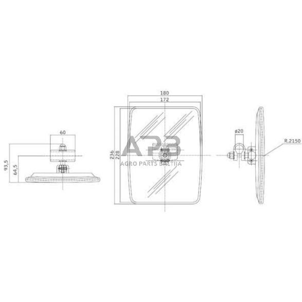 Veidrodėlis 235x180mm SMAT NORD CA6480025 2