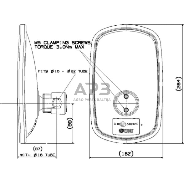 Veidrodėlis 263x160mm Britax 7182320A 3