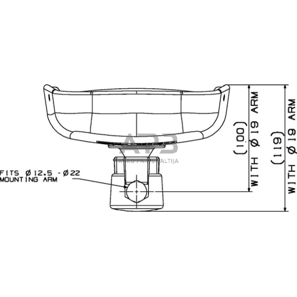 Veidrodėlis 265x155mm 450R Britax 7112020B 2