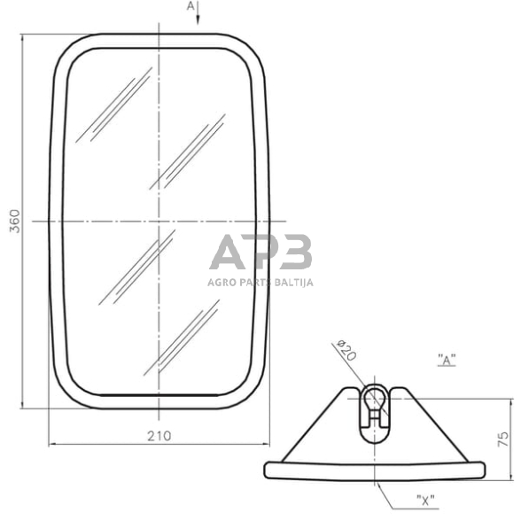 Veidrodėlis 360x210mm SMAT NORD CA5790025 2