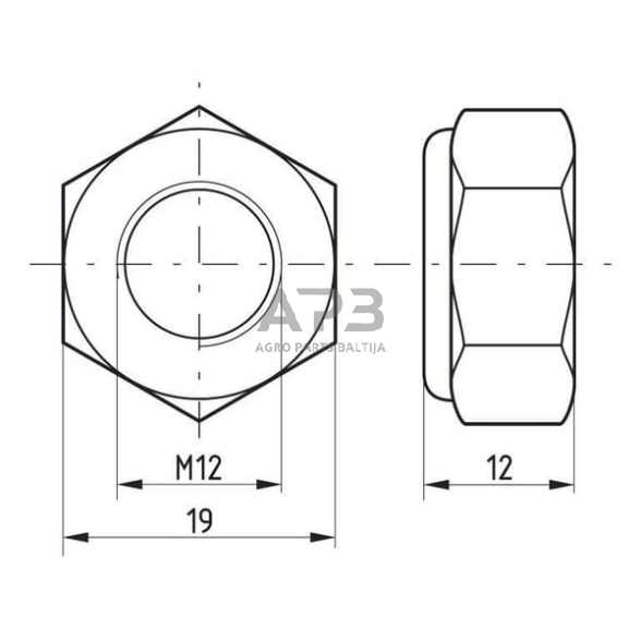 Veržlė M12x1.75 DIN985 Class 8, 98512 3