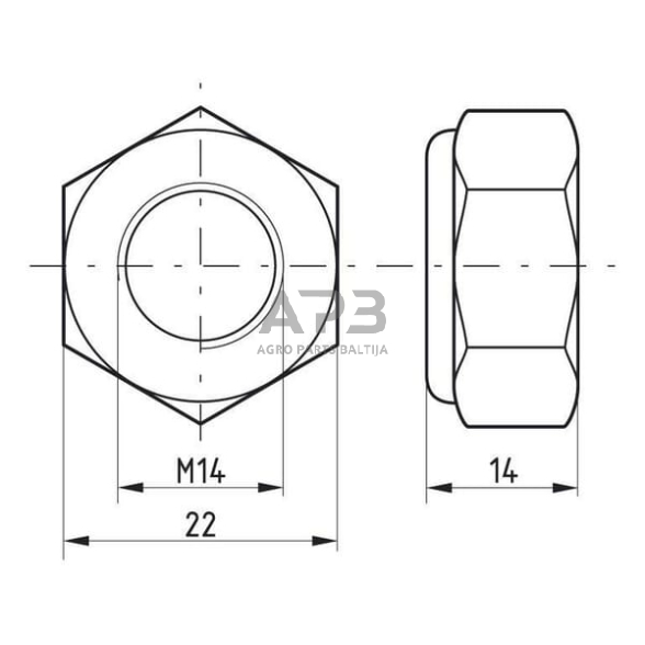 Veržlė M14x2.00 DIN985, 8, 98514 3