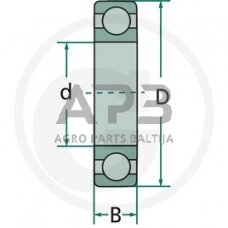 Vienaeilis rutulinis guolis su giliais grioveliais FAG 6312 2RS