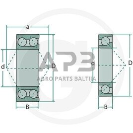 Vienaeilis rutulinis guolis FAG 7202 B 1